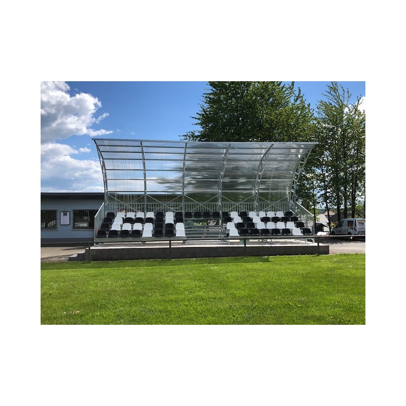 Feste Tribüne mit Kunststoffsitzen und Setzstufen, Typ TSD 200