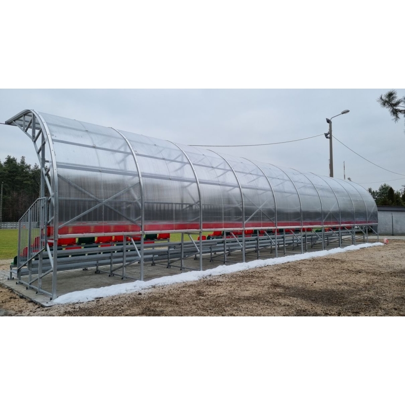 Feste Tribüne mit Kunststoffsitzen und Setzstufen, Typ TSD 200