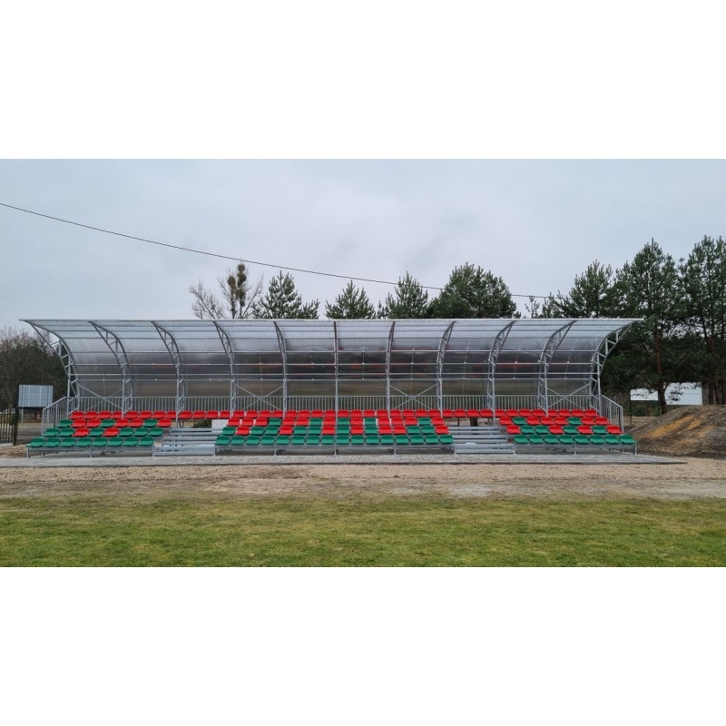 Fixed grandstand with plastic seats and podium, type TSD 200