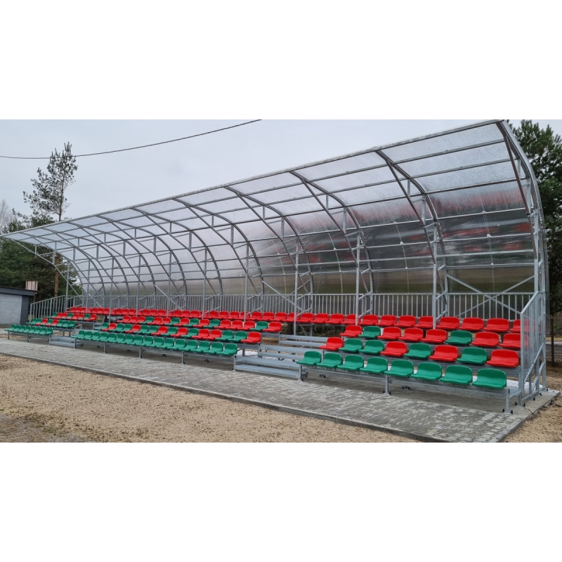 Fixed grandstand with plastic seats and podium, type TSD 200