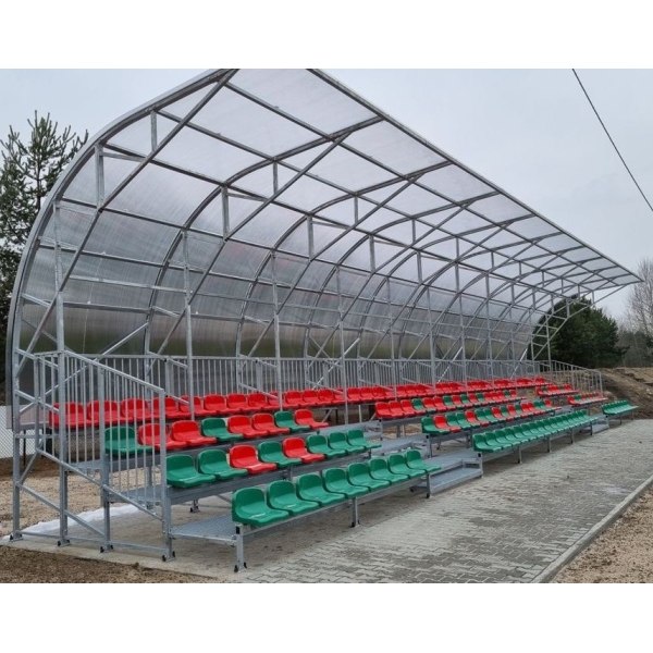 Feste Tribüne mit Kunststoffsitzen und Setzstufen, Typ TSD 200