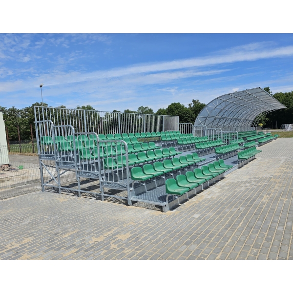 Fixed grandstand with plastic seats and podium, type TZZ