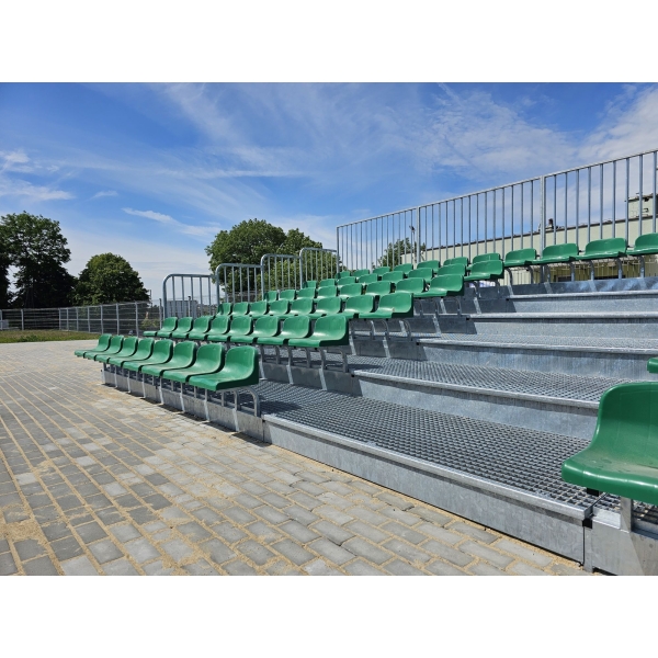 Fixed grandstand with plastic seats and podium, type TZZ