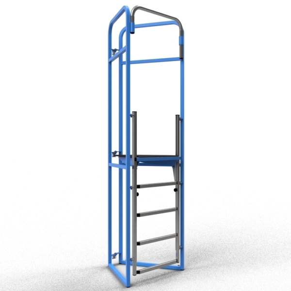 Volleyball referee stand foldable with adjustable platform height,