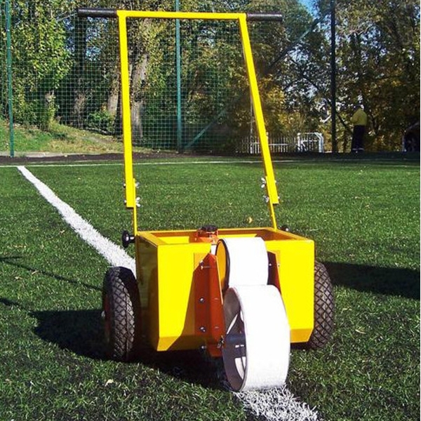 Pitch line painting cart with roller system