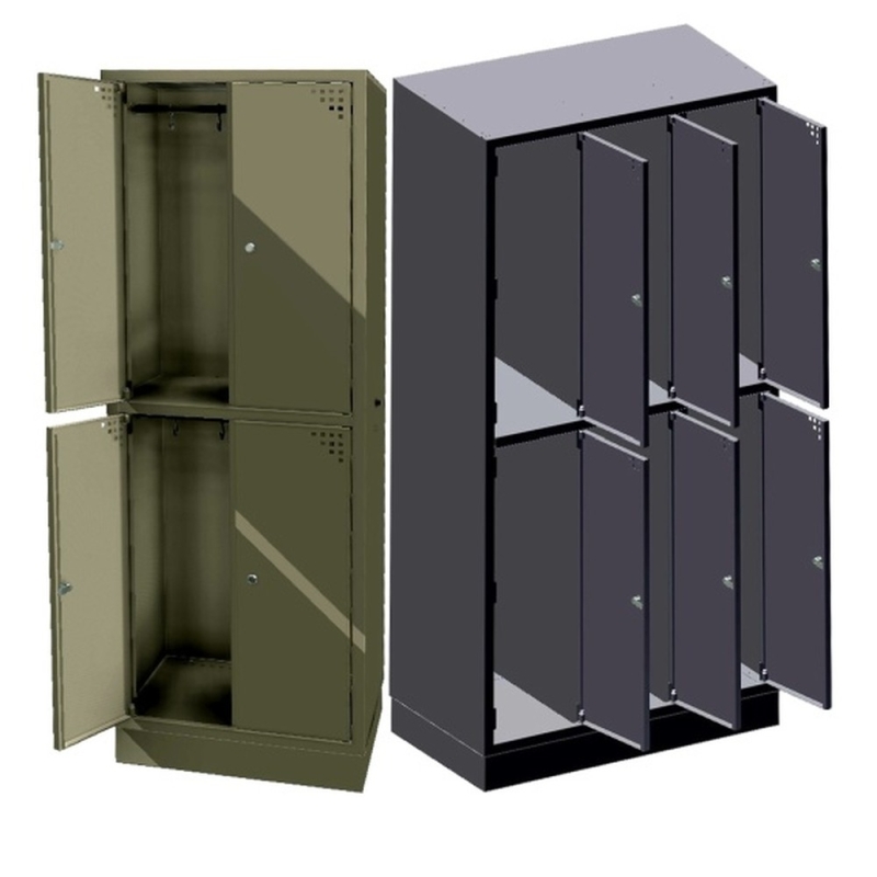 Closet and locker cabinet 6-door, with bench (SML-90-6S)