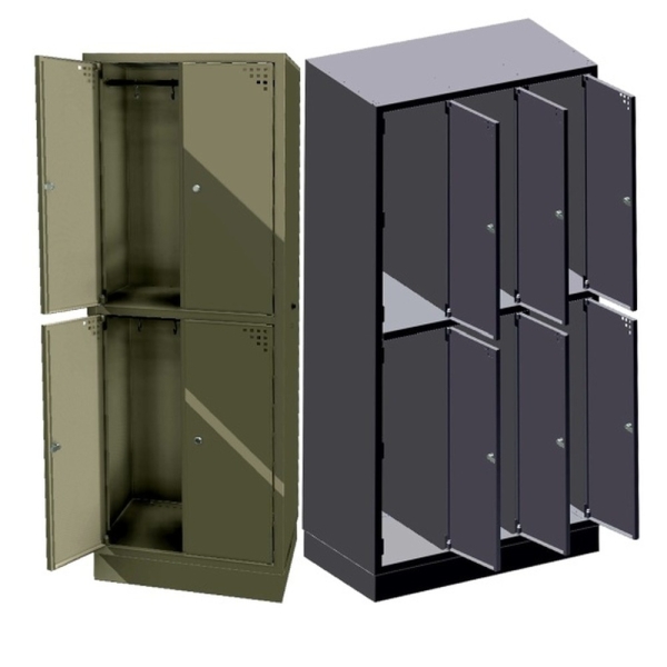 Closet and locker cabinet, 4-door, 4 compartment (SML-80-4S)