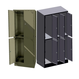 2-türiger Metall-Kleiderschrank mit Bank (SML-60-2)