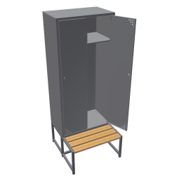2-türiger Metall-Kleiderschrank mit Bank o (SML-80-2)