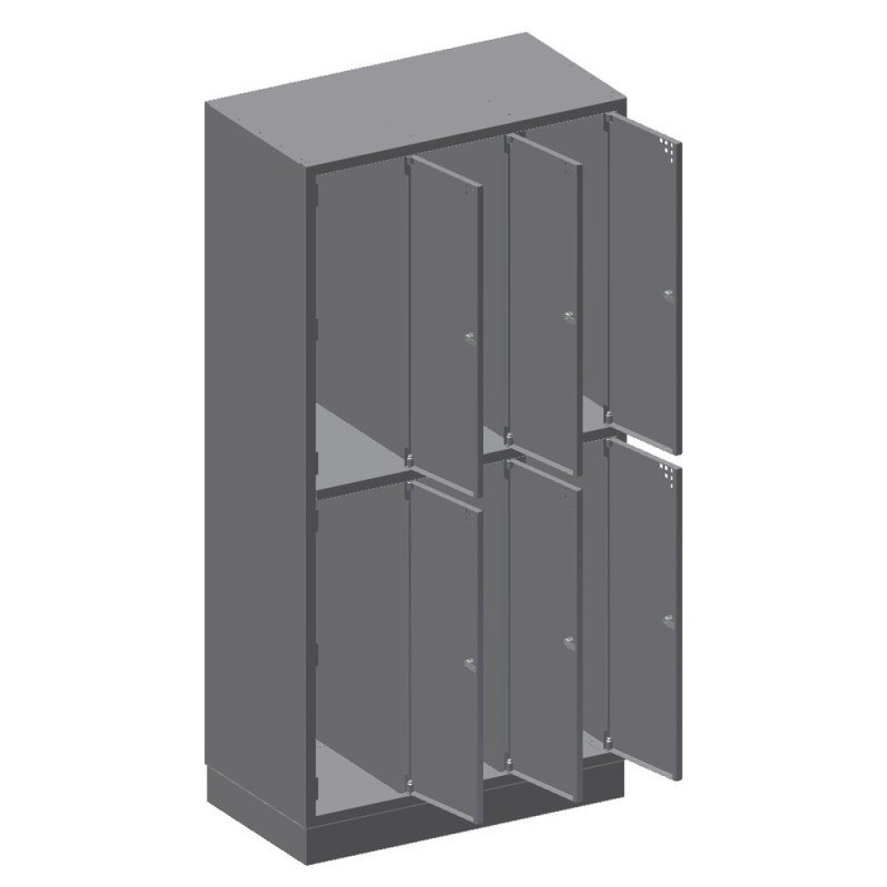 Closet and locker cabinet, 6 lockers (SM-90-6S)