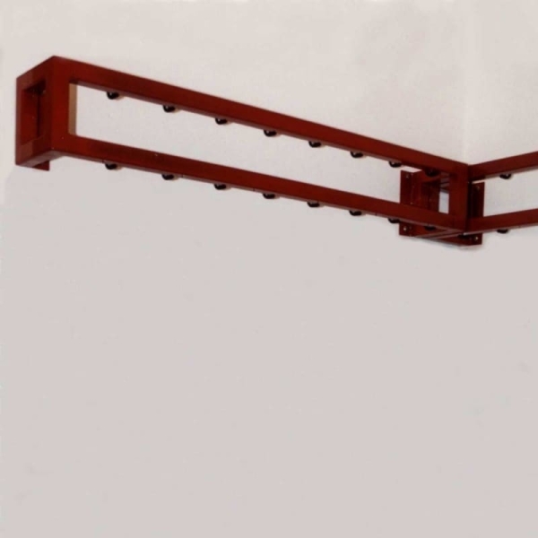 Checkroom hanger on metal frame