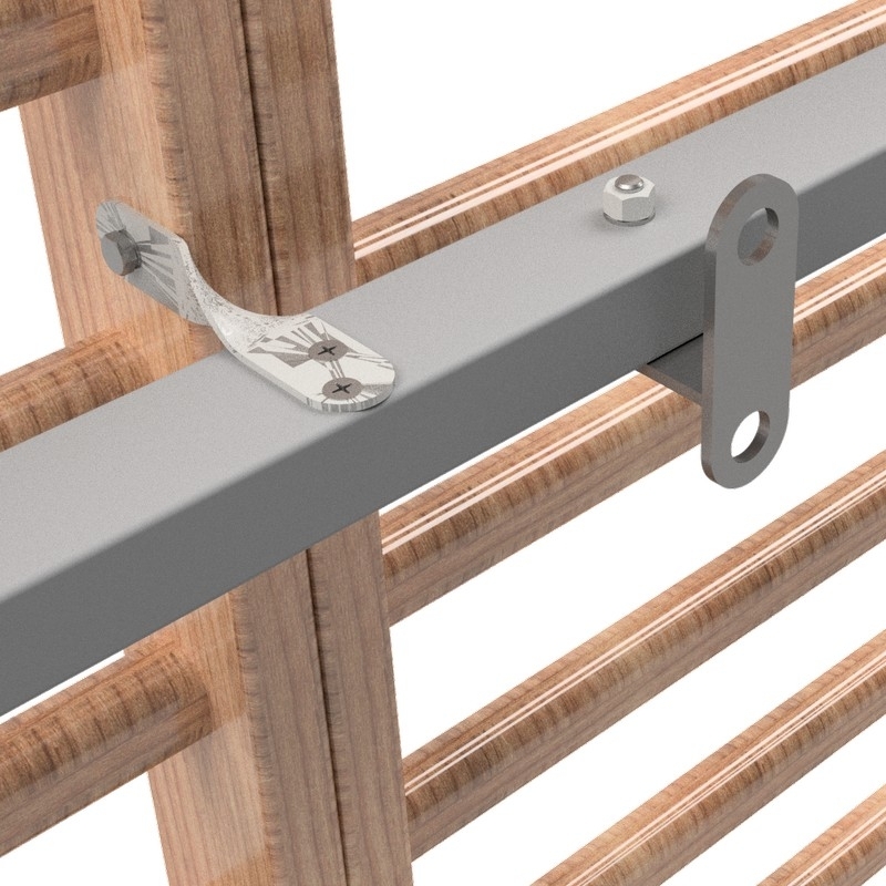 Ladder attachment bracket to the beam