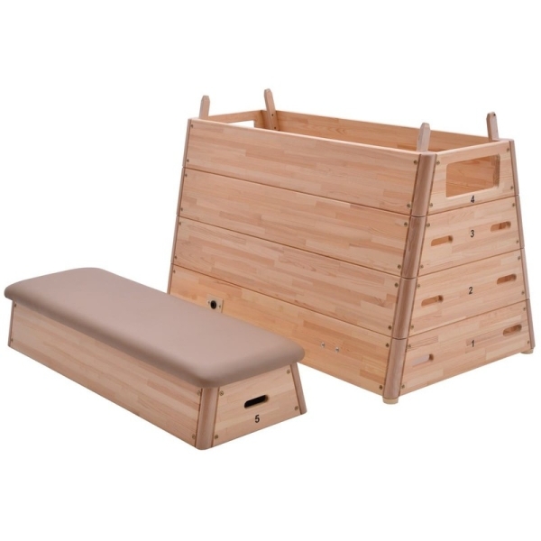 Gymnastic box 5-piece, natural leather covering