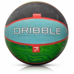 Basketbalový míč Meteor Dribble, velikost 7, černo-zeleno-modrá barva