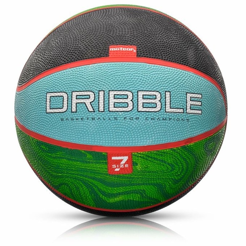 Meteor Dribble Basketball, Größe 7, Farbe schwarz-grün-blau