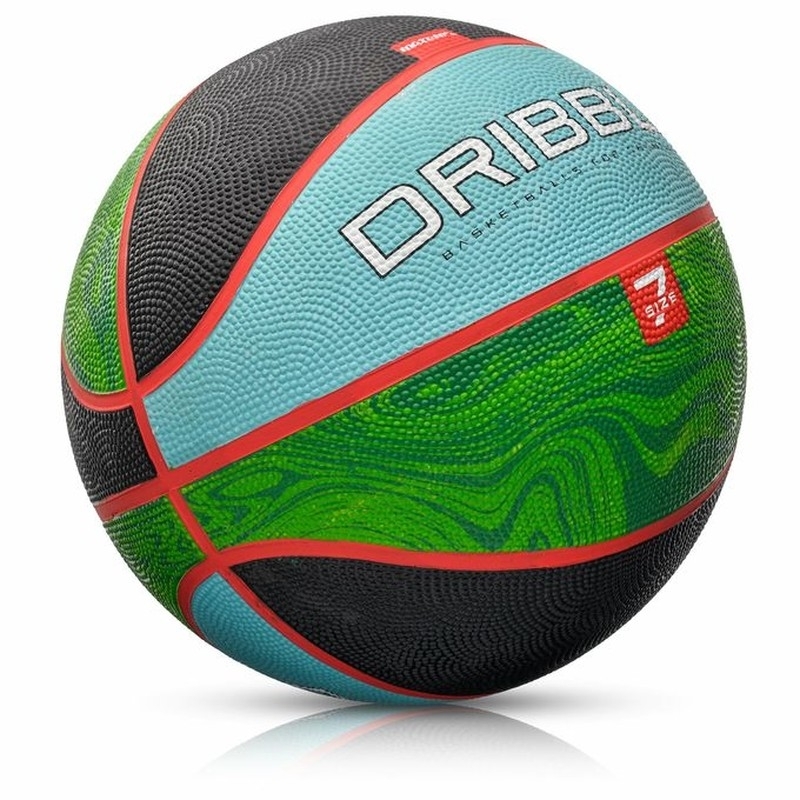 Meteor Dribble Basketball, Größe 7, Farbe schwarz-grün-blau
