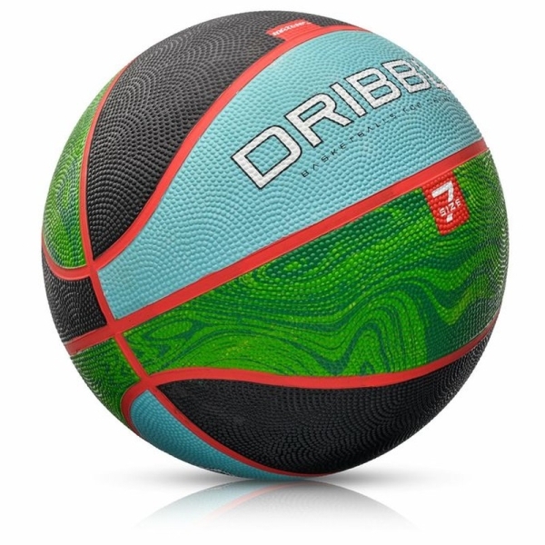 Meteor Dribble Basketball, Größe 7, Farbe schwarz-grün-blau