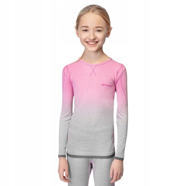 Spokey children's thermal underwear, 928788, size 146/152, grey/rose color