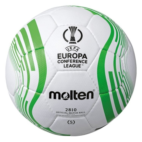 Molten UEFA Conference League 2810 soccer ball, size 5, white and green color