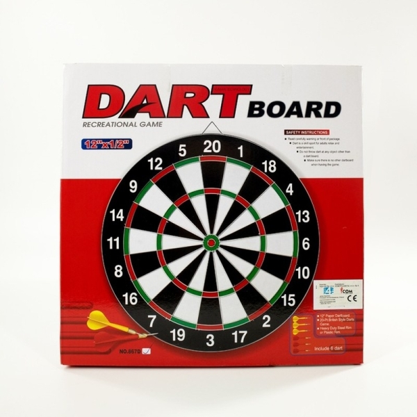 Sisal-Dartscheibe 30 cm + 6 Darts