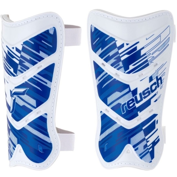 Reusch Shinguard Attakt Lite football protector, size L, color white and blue