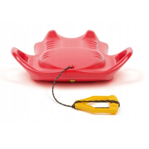 Sporty plastic sled, red color