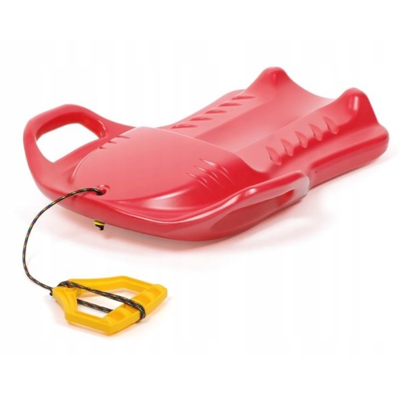 Sporty plastic sled, red color