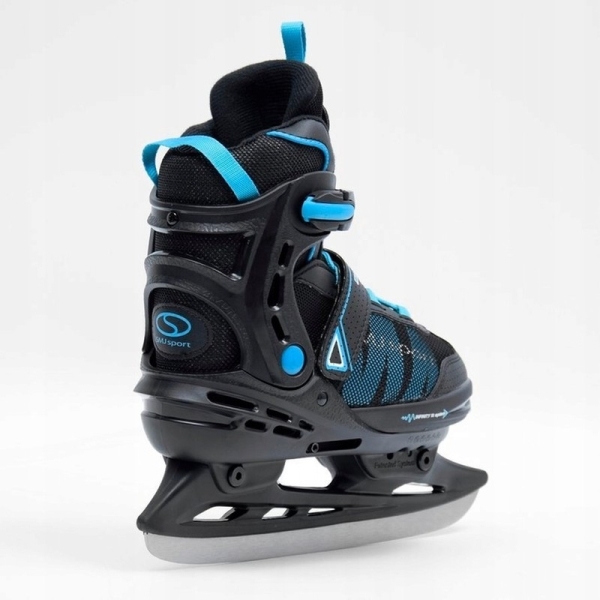 SMJ Zizu Hockey-Schlittschuhe, Größe 35-40, schwarz-blaue Farbe