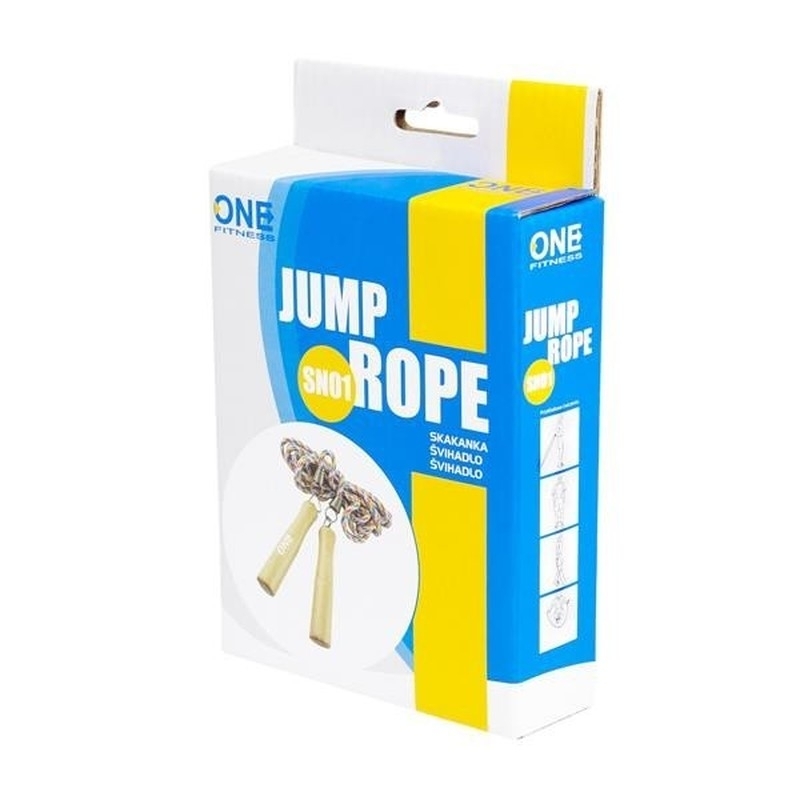 A string skipping rope with wooden handles ONE FITNESS SN01