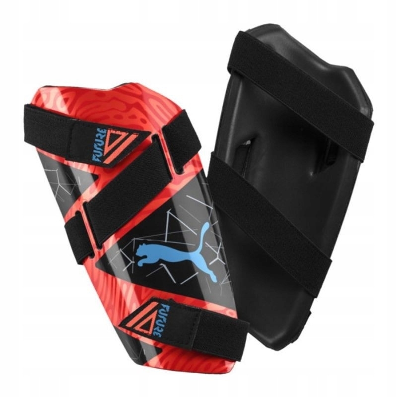 Puma Shinguard Fußball-Schienbeinschoner, Größe L, Farbe schwarz und orange