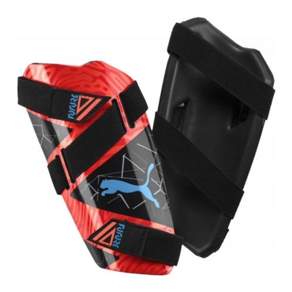 Puma Shinguard Fußball-Schienbeinschoner, Größe L, Farbe schwarz und orange