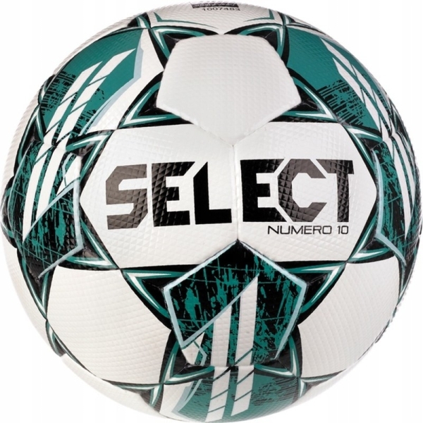 Select Numero 10 soccer ball, size 5, white and turquoise color