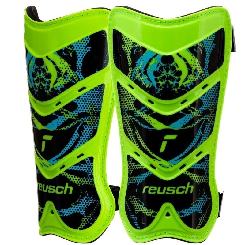 Футбольний щиток Reusch Shinguard Attakt Lite, розмір XS, колір зелений-чорний-синій