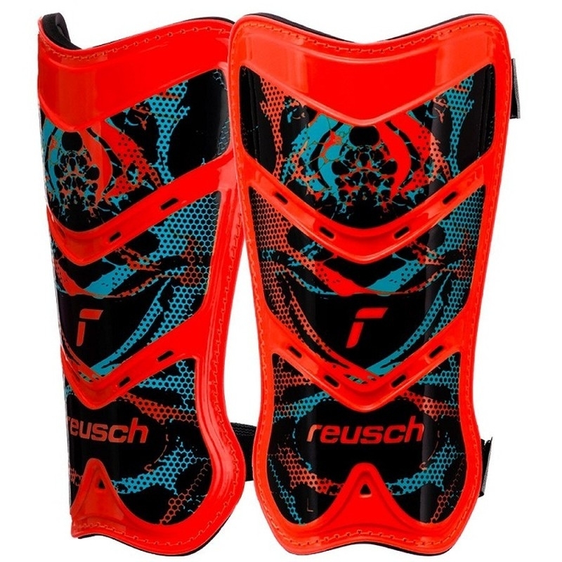 Футбольний щиток Reusch Shinguard Attakt Lite, розмір L, колір червоно-чорно-синій