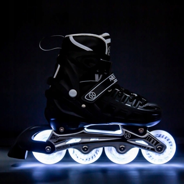 A-l Schlittschuhe, Nils Extreme 4-in-1 LED, NH10905, Größe (S) 31-34, Farbe schwarz