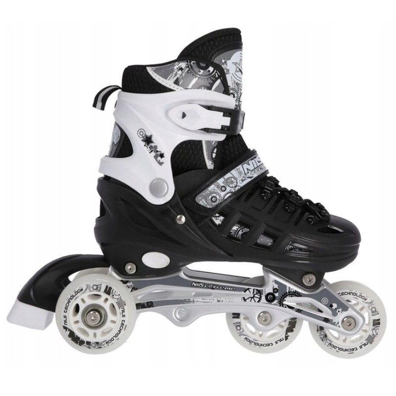 A-l Inline-Skates, Nils Extreme 4-in-1, NH10905, Größe (M) 35-38, Farbe schwarz-weiß