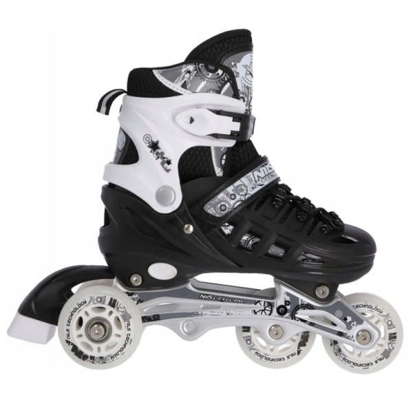 A-l skates, Nils Extreme 4-in-1, NH10905, size (M) 35-38, black and white color