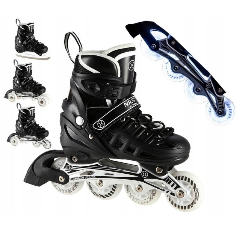 A-l skates, Nils Extreme 4-in-1 LED, NH10905, size (M) 35-38, black color