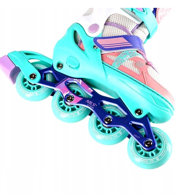Nils Extreme Inline-Skates, NJ1828A, Farbe weiß-mintrosa