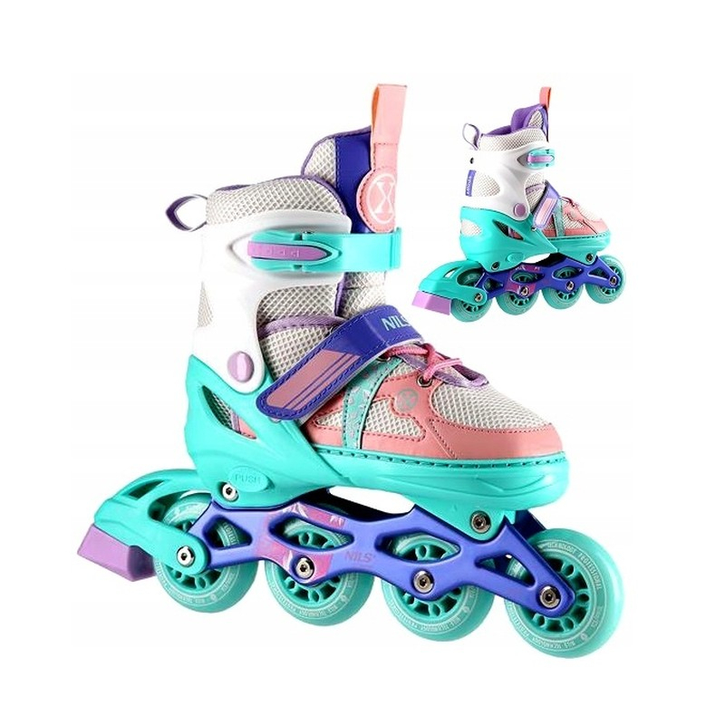 Nils Extreme Inline-Skates, NJ1828A, Farbe weiß-mintrosa