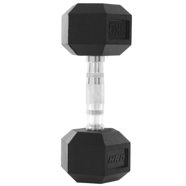 Beltor HRD System Line Hex Cast Iron Rubber Dumbbell 8kg