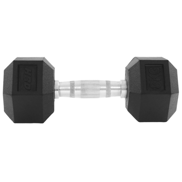 Beltor HRD System Line Hex Cast Iron Rubber Dumbbell 8kg