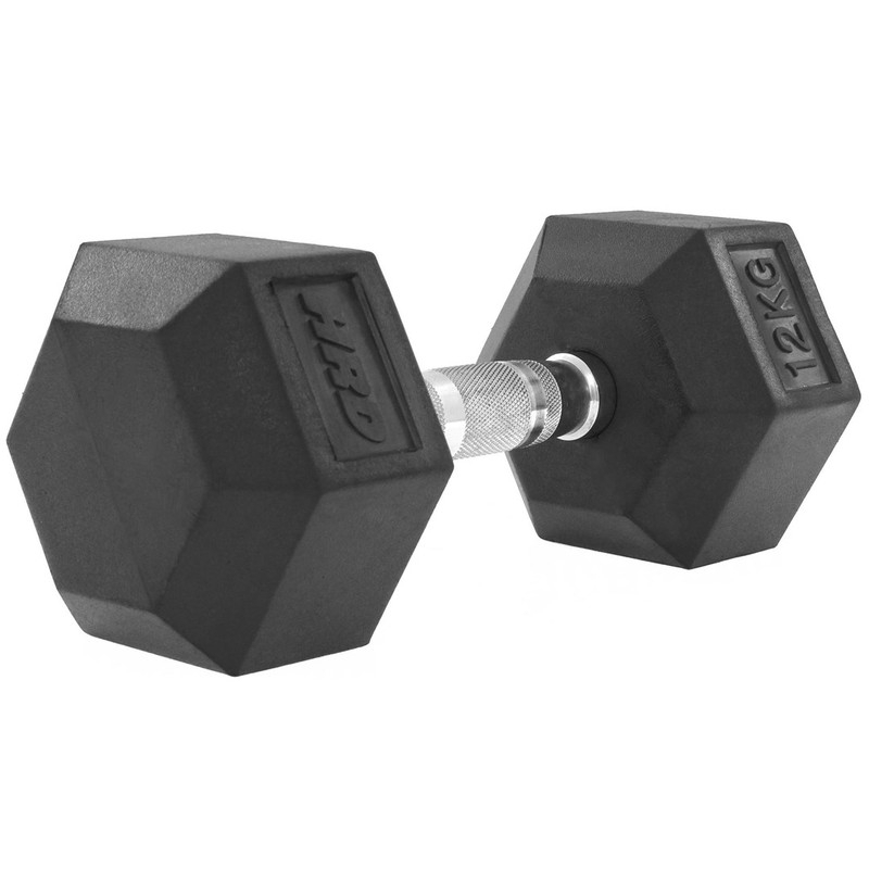 Beltor HRD System Line Hex Cast Iron Rubber Dumbbell 12kg