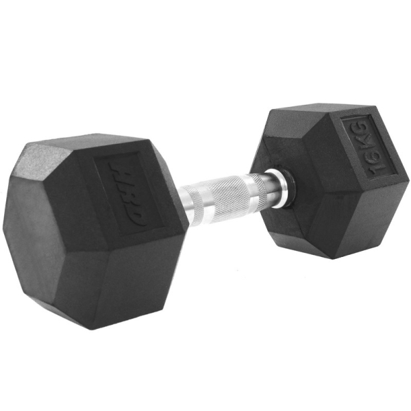 Beltor HRD System Line Hex Cast Iron Rubber Dumbbell 16 kg