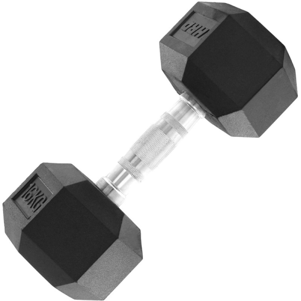 Beltor HRD System Line Hex Cast Iron Rubber Dumbbell 16 kg