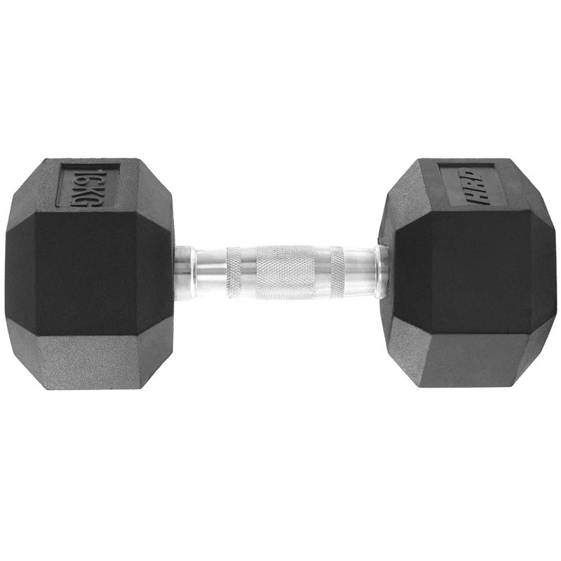 Beltor HRD System Line Hex Cast Iron Rubber Dumbbell 16 kg