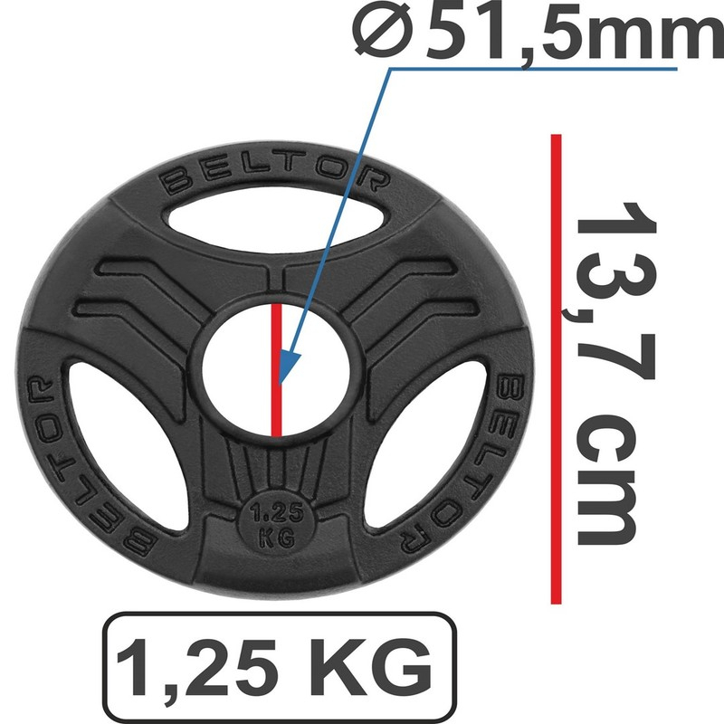 Beltor Obciążenie Żeliwne Kierownica "FASTGRIP" / Iron Handle Plates 51,5 mm CZARNE