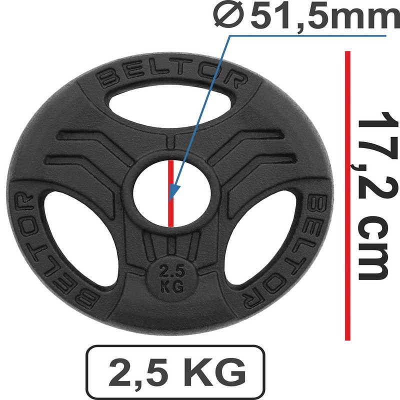 kópia z Beltor Obciążenie Żeliwne Kierownica "FASTGRIP" / Iron Handle Plates 51,5 mm CZARNE