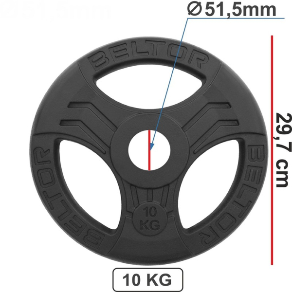 Beltor Obciążenie Żeliwne Kierownica "FASTGRIP" / Iron Handle Plates 51,5 mm CZARNE