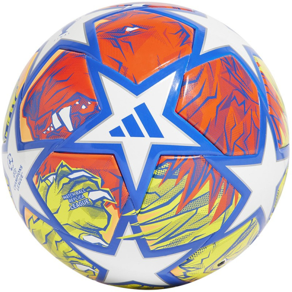 Adidas Finale League J290 soccer ball, size 4, color white-blue-red-yellow-orange